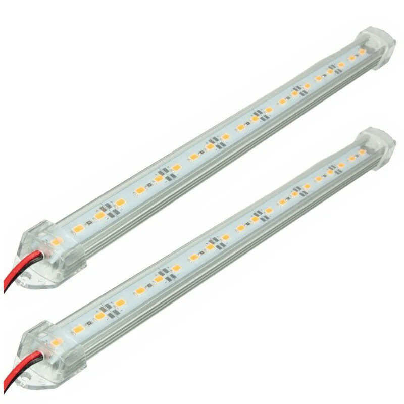 2pcs LED Strip Light Bar Warm White Lamp IP65 Waterproof 6000K-6500K 12V 9W 5630 for Boat Camping Caravan