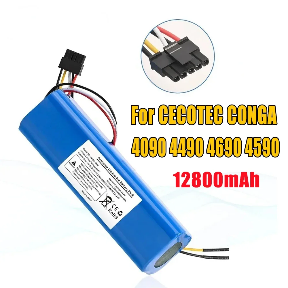 

14.4V 12800mAh 100% New CECOTEC CONGA 4090 4490 4690 4590 Mopping Robot Battery Pack Netease Intelligent Manufacturing NIT Model