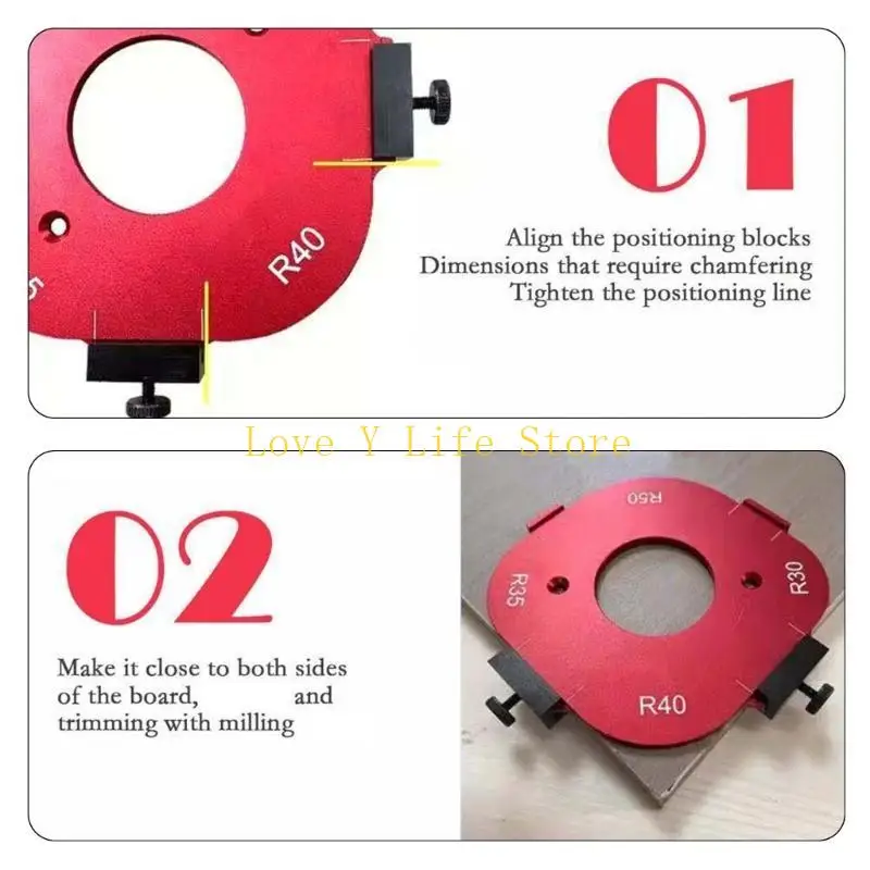 L74C 2 pezzi router angolare modelli raggio della maschera 10-50r per progetti falegnameria accurati mobili per