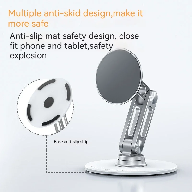 Adsorbable Mobile Phone Tablet Holder Desktop Metal Tablet Computer Lazy Base Rotating Magnetic Suction Holder