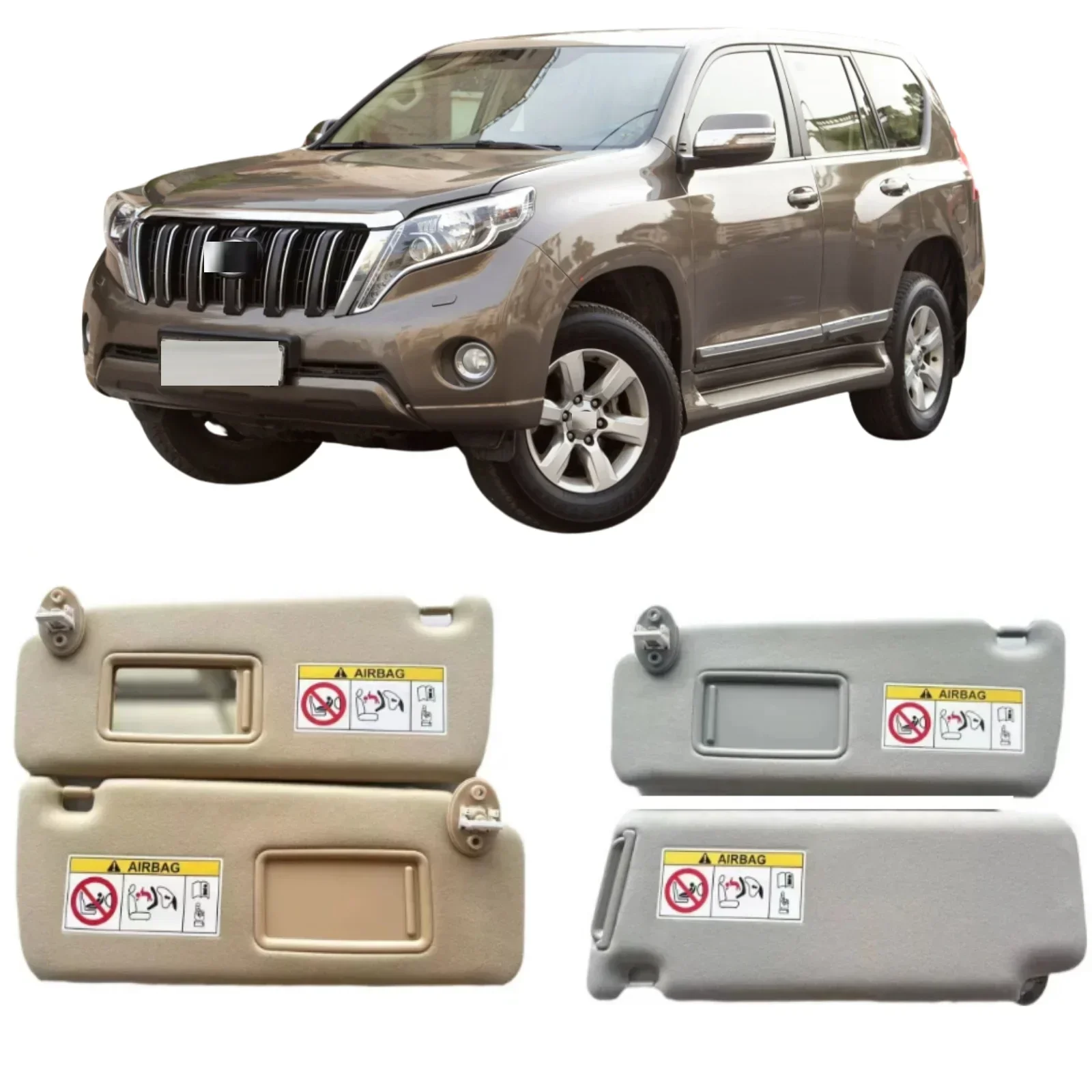 Солнцезащитный козырек с зеркалом для макияжа для Toyota Land Cruiser Prado 2009-2023, совместимый с 74320-0G030-B0 и 74320-0G030-A0