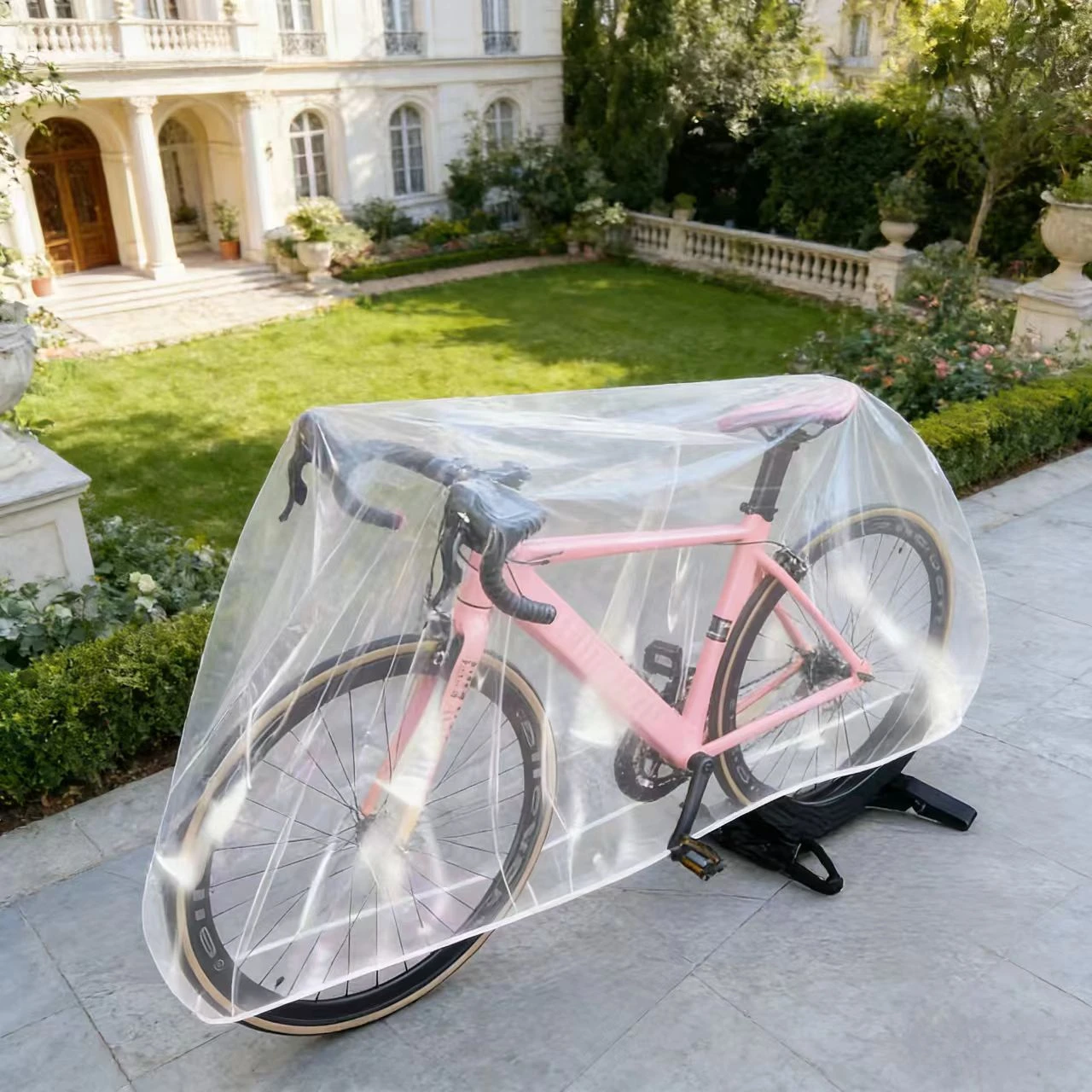 Image of 2 Stück transparente elastische Fahrradabdeckung, universelle Schutzhülle für Rennräder und Mountainbikes