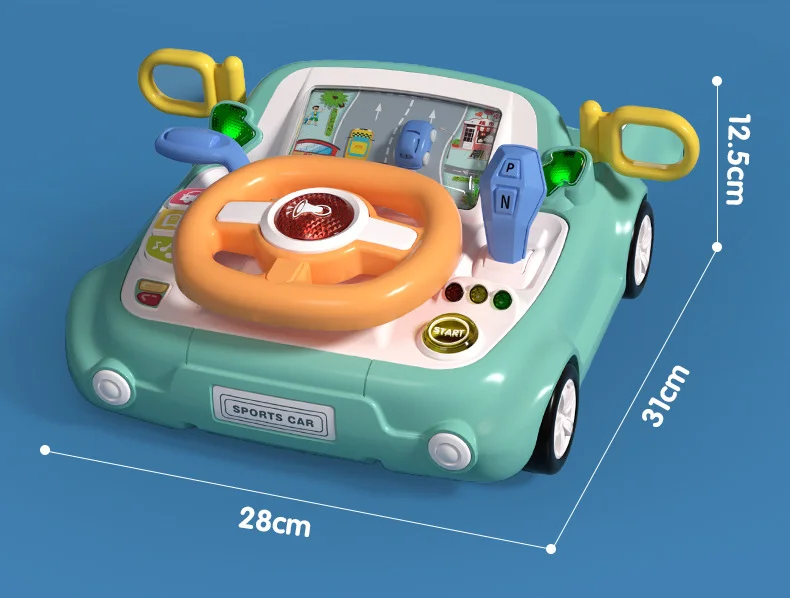 Bebê musical volante carro brinquedo simulação interativa brinquedos de condução assento de carro brinquedo sensorial desenvolve habilidades motoras finas para presente