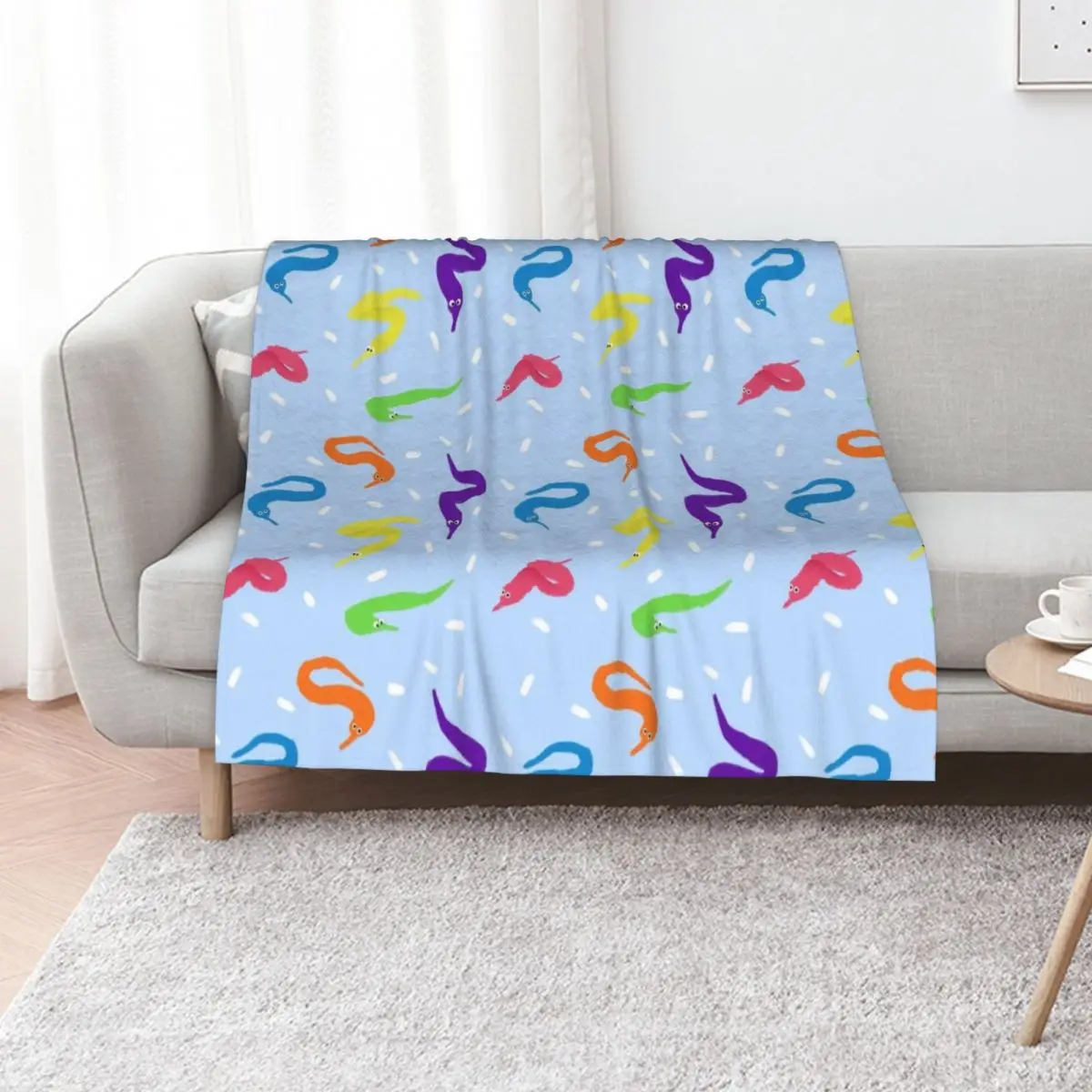 Worm on a String Babey! Throw Blanket Comforter Flannel Softest Picnic Giant Sofa Personalized Gift Blankets