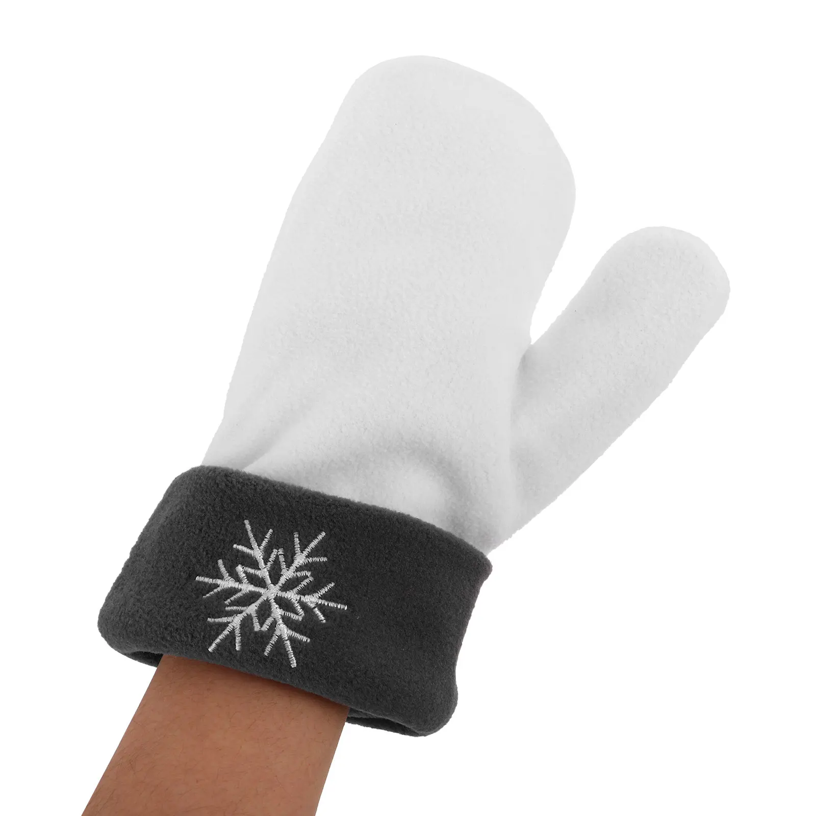 

Couple Holding Hands Gloves Polar Fleece Mittens Warm Snowflake Embroidery Soft Material Christmas Valentine Outdoor Winter