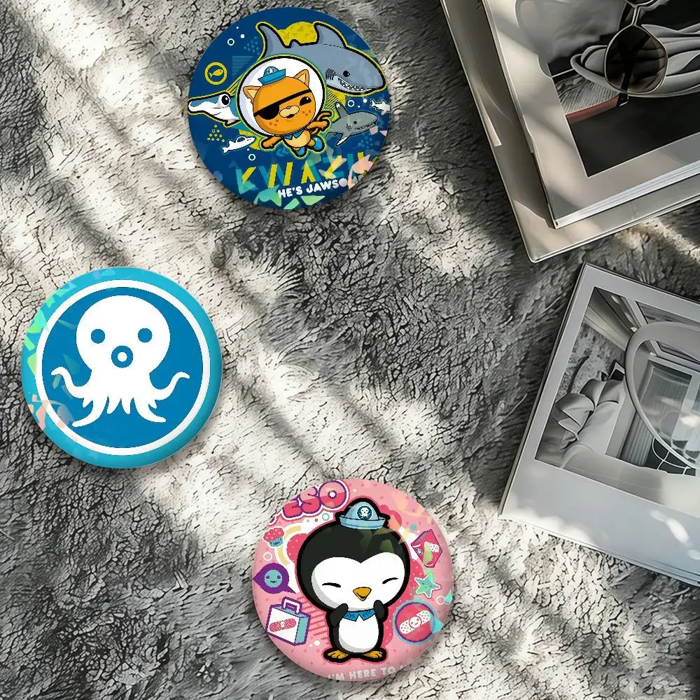 Blue O-Octonauts Logo Laser Badge Pins Handmade Brooches for Backpack Gifts Bag Decor Fans Collect