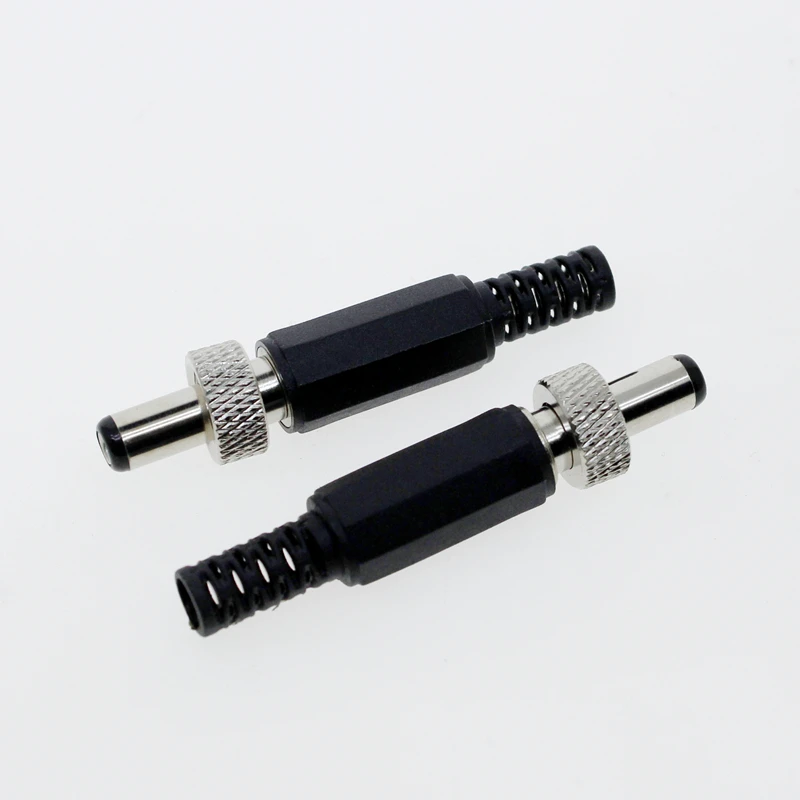 2pcs Lockable 5.5x2.1/5.5x2.5 mm DC Male Power Plug Female socket with Screw Nut Locking Connector