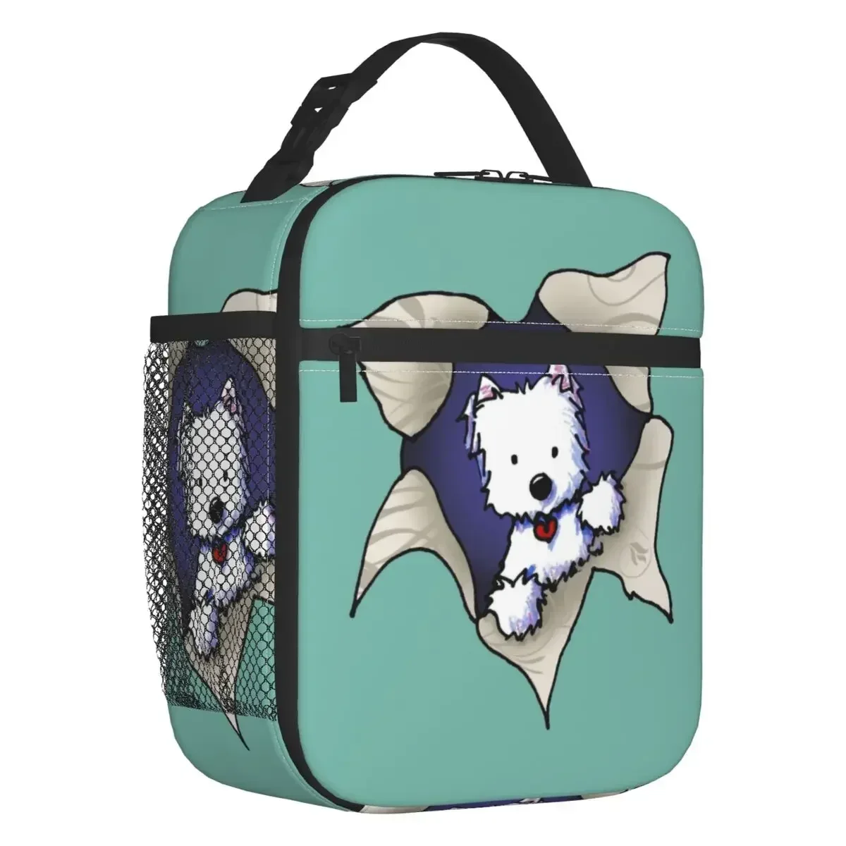 

Westie Dog Insulated Lunch Bag for Women Leakproof West Highland White Terrier Cooler Thermal Bento Box Office Picnic Travel