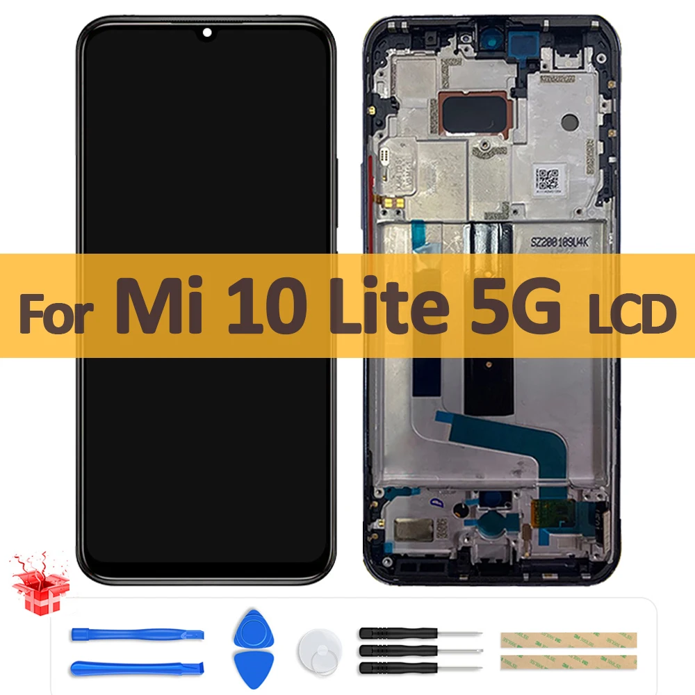 Ban Đầu Năm 6.67 "Màn Hình LCD Xiaomi Mi 10 Lite 5G Màn Hình Cảm Ứng LCD Digiziter Hội Bảng Sửa Chữa Mi10 lite M2002J9G M2002J9S