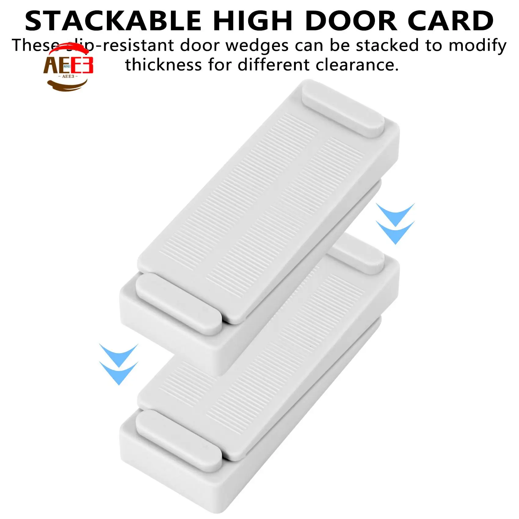 

AEE3-6 PCS Дверной клин из резины, дверной стопор, сверхпрочные противоскользящие и штабелируемые дверные держатели, регулируемая высота и прочная G
