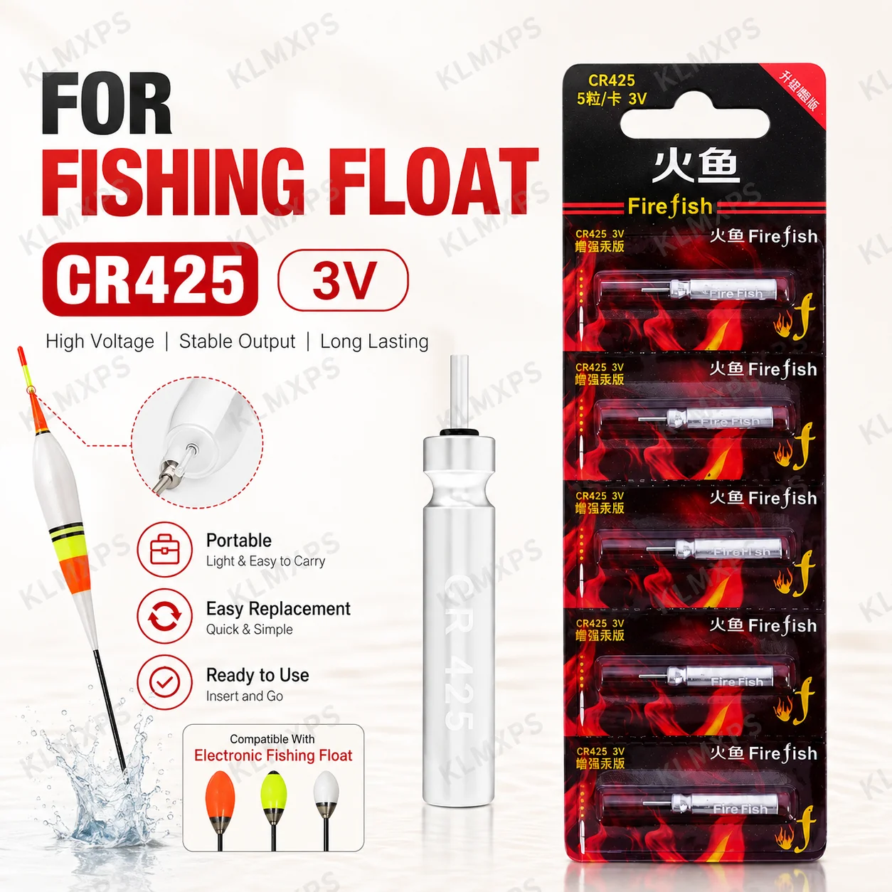 CR425 3V Lithium Coin Cell for LED Fishing Float Light 5-20PCS Night Use Battery Set