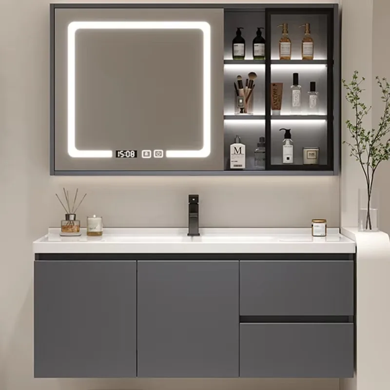 

Organizer Smart Bathroom Cabinet Modern Combination Washbasin Wood Bathroom Cabinet Shelf Luxury Meuble Salle De Bain Furniture