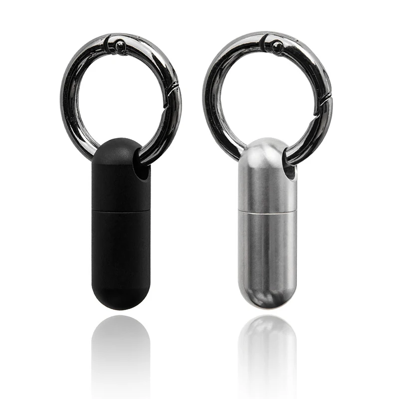 Titanium Alloy Mini Keychain Pill Box Waterproof Warehouse Portable Medicine Can Outdoor/EDC Portable Emergency Medicine Box