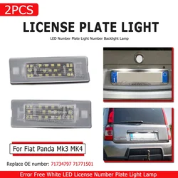 2pcs Canbus For FIAT Panda MK3 MK4 Typ 169 312 319 2003-2012 LED License Number Plate Light Lamp White 12v OEM#:71734797