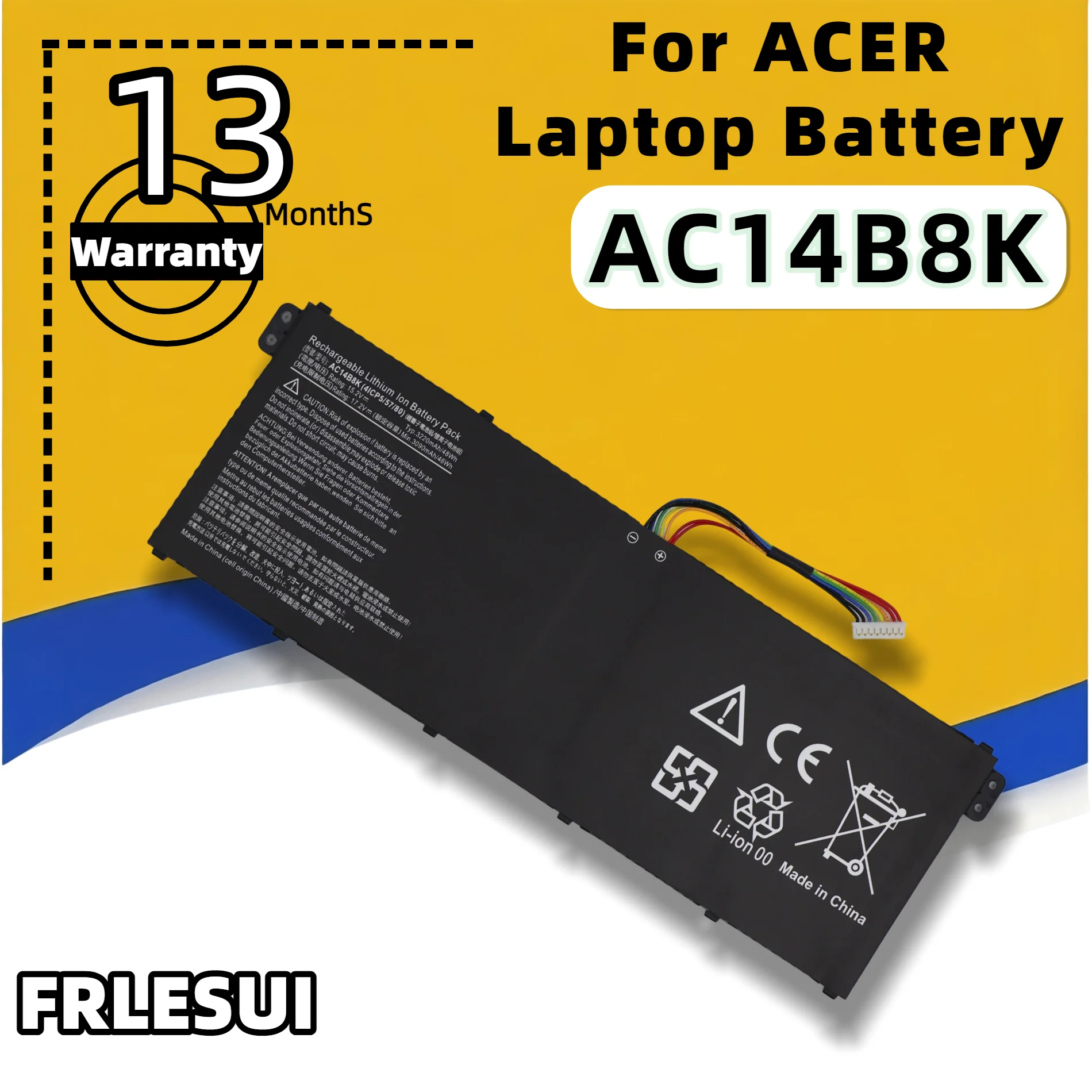 FRLESUI Battery AC14B8K for Acer Laptop Battery EXTENSA EX2540 Nitro 5 AN515-51 Predator Helios 300 N17C1 For Aspire 5 A515-51G