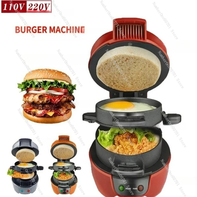Multifunctional Burger Maker Grill Pan For Eggs Steak Sandwich Breakfast Cooker Electric Hot Plate