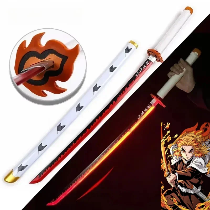 104 cm Heldere Katana LED Licht Zwaard Kimetsu Geen Yaiba Anime Cosplay Prop Real Size Japanse Katana Samurai Sabel Demon Slayer