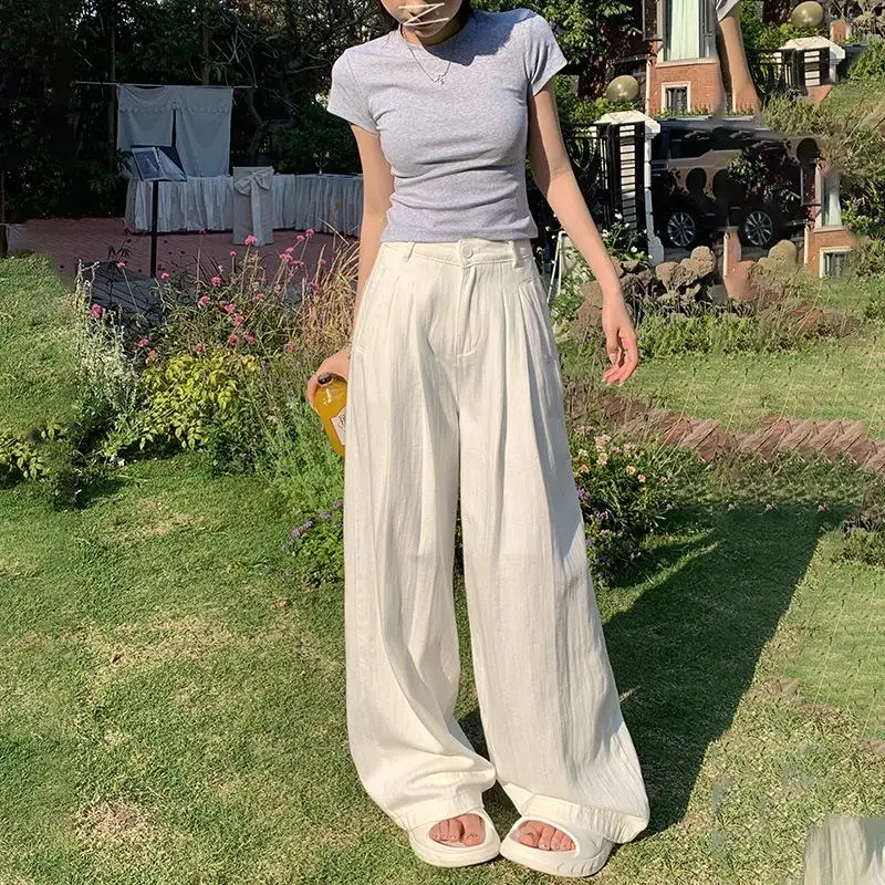 

High Waist White Wide Leg Jeans Women's Straight Leg Casual Sle Water Waed Denim Pants mid Stretch High Waist Wide Leg Jeans
