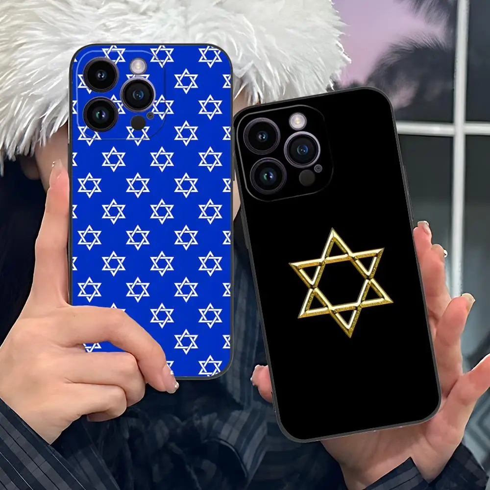اليهودية ديفيد ستار قضية الهاتف الخليوي المحمول آيفون 17 16 15 14 13 12 11 X XR XS 8 7 برو ماكس زائد غطاء ملون صغير جميل