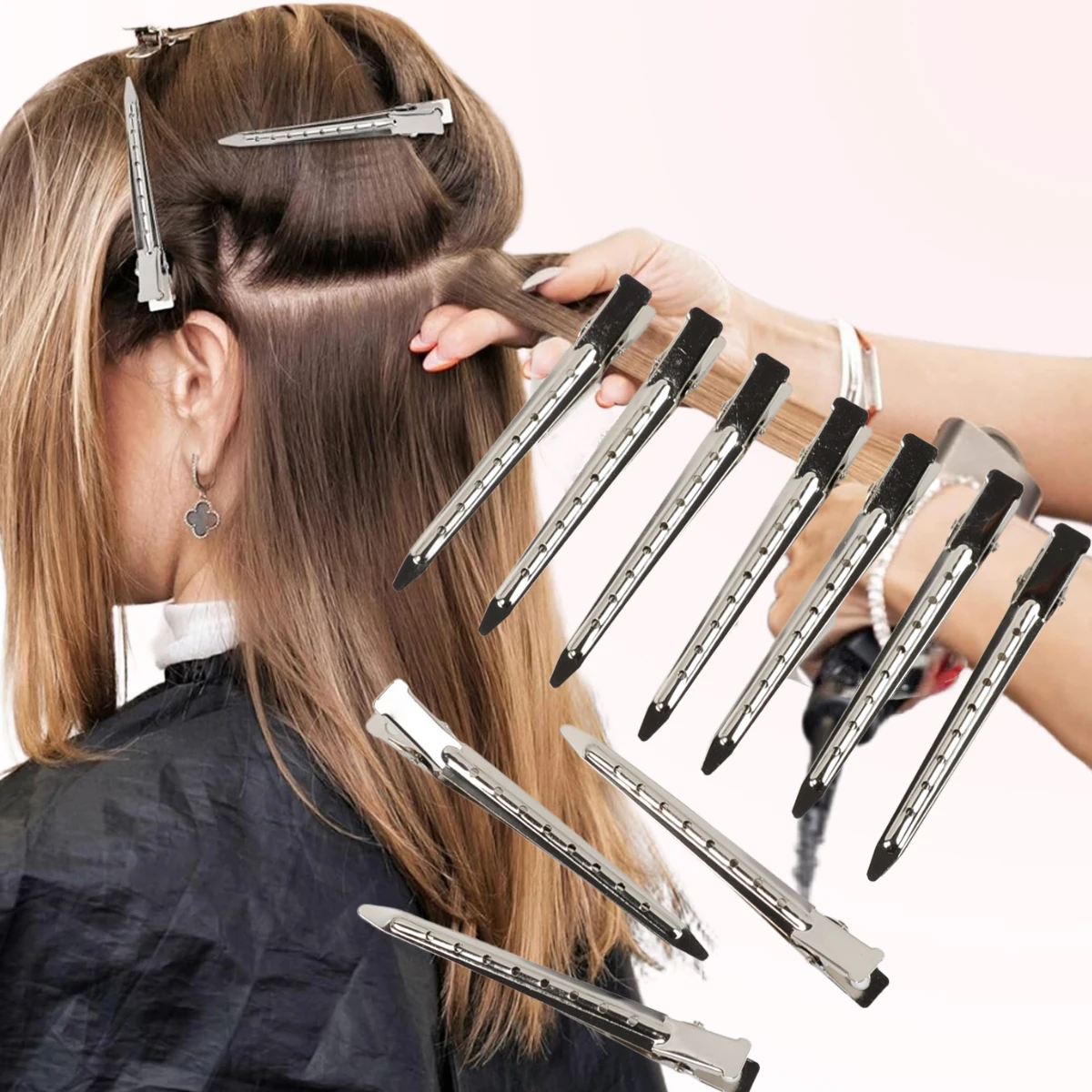 Professional Hair Sectioning Clips for Salon Non Slip Hair Clips for Styling Metal Hair Clips for Women Hairdressing Barber Hair