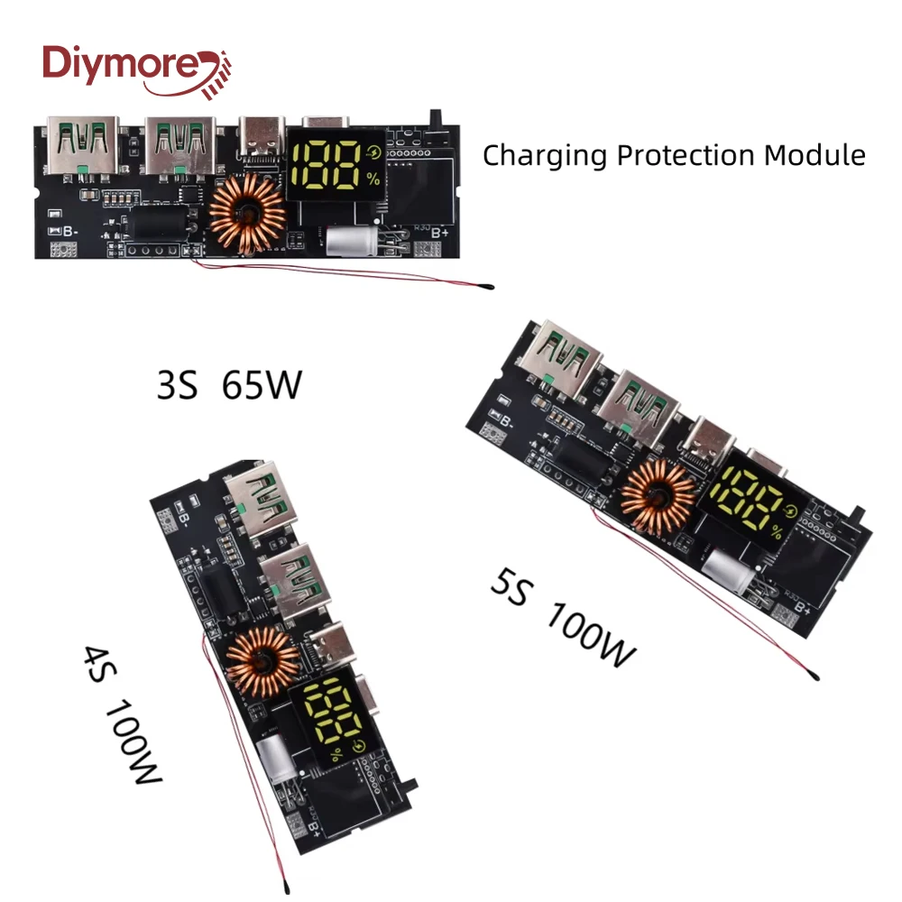 18650 Battery Charger Protection Module Power Bank PCB Module Board Dual USB Fast Charging with BMS Protection Module