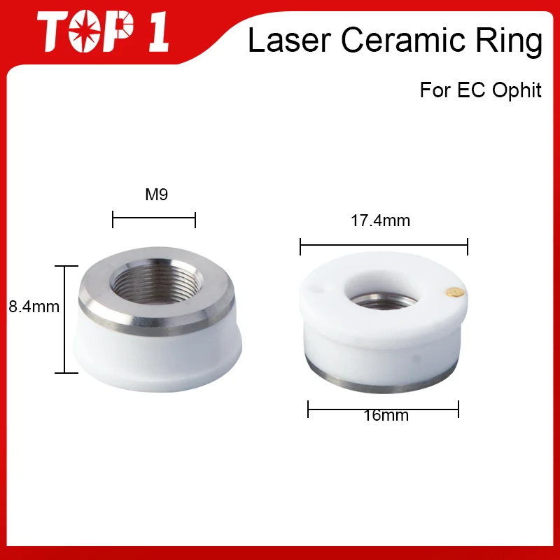 TOP1 EC Series Laser Ceramic Ring Laser Dia.17.4mm 28mm Welding Nozzles Holder Part for 1064nm Laser Cutting Machine Head