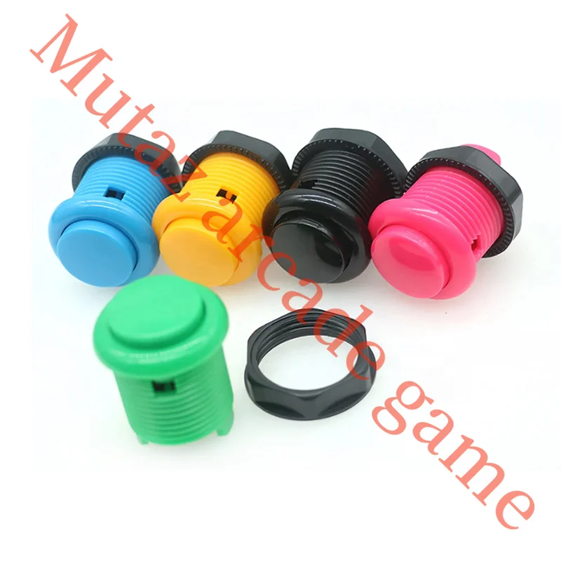 24mm & 28mm Round Arcade Push Button With 2Pin Microswitch Screw Nuts For DIY Console Video Game Machine Cabinet