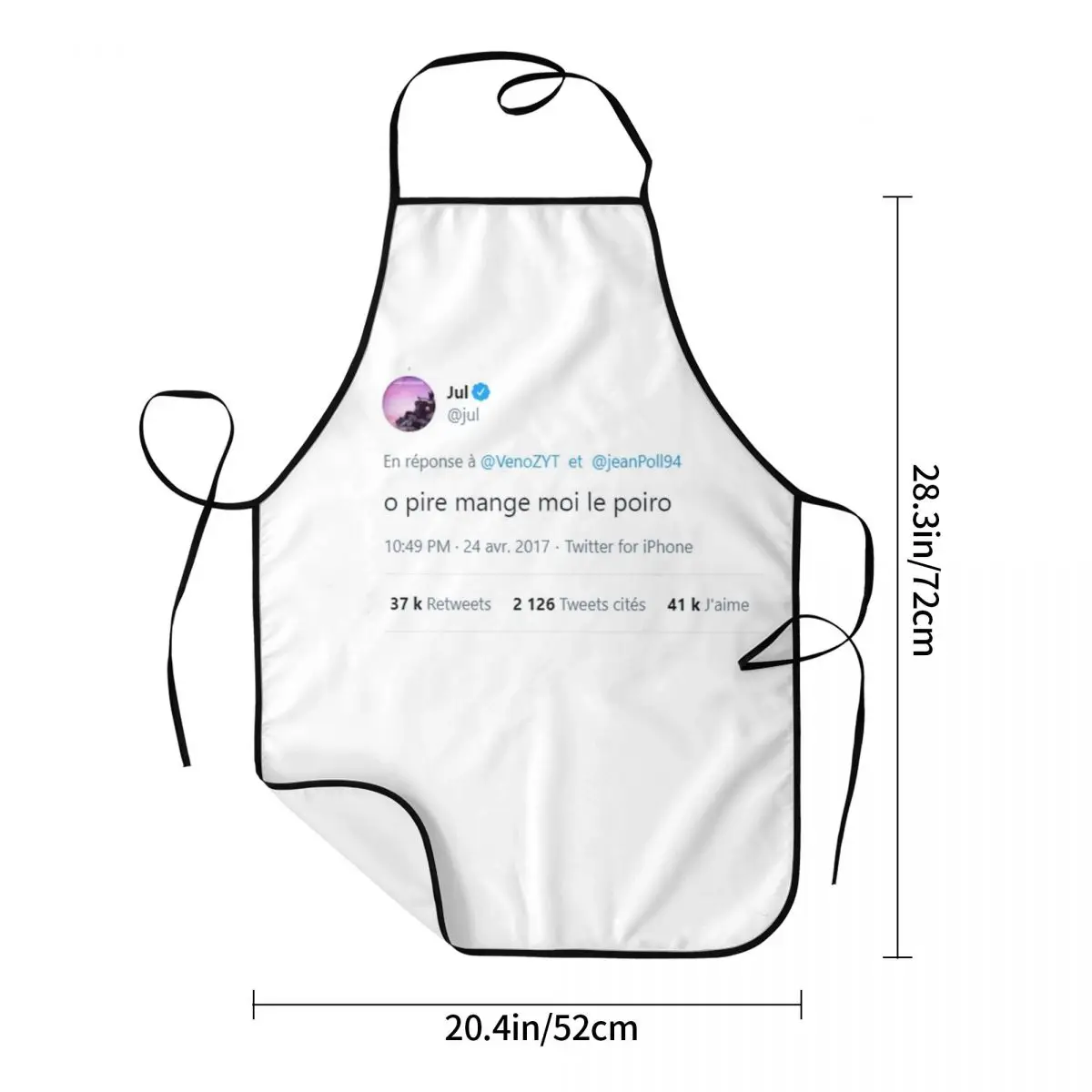 JUL Tweet O Pire Mange Moi Le Poiro Aprons Chef Cooking Baking Tablier Waterproof Bib Kitchen Cleaning Pinafore for Women Men