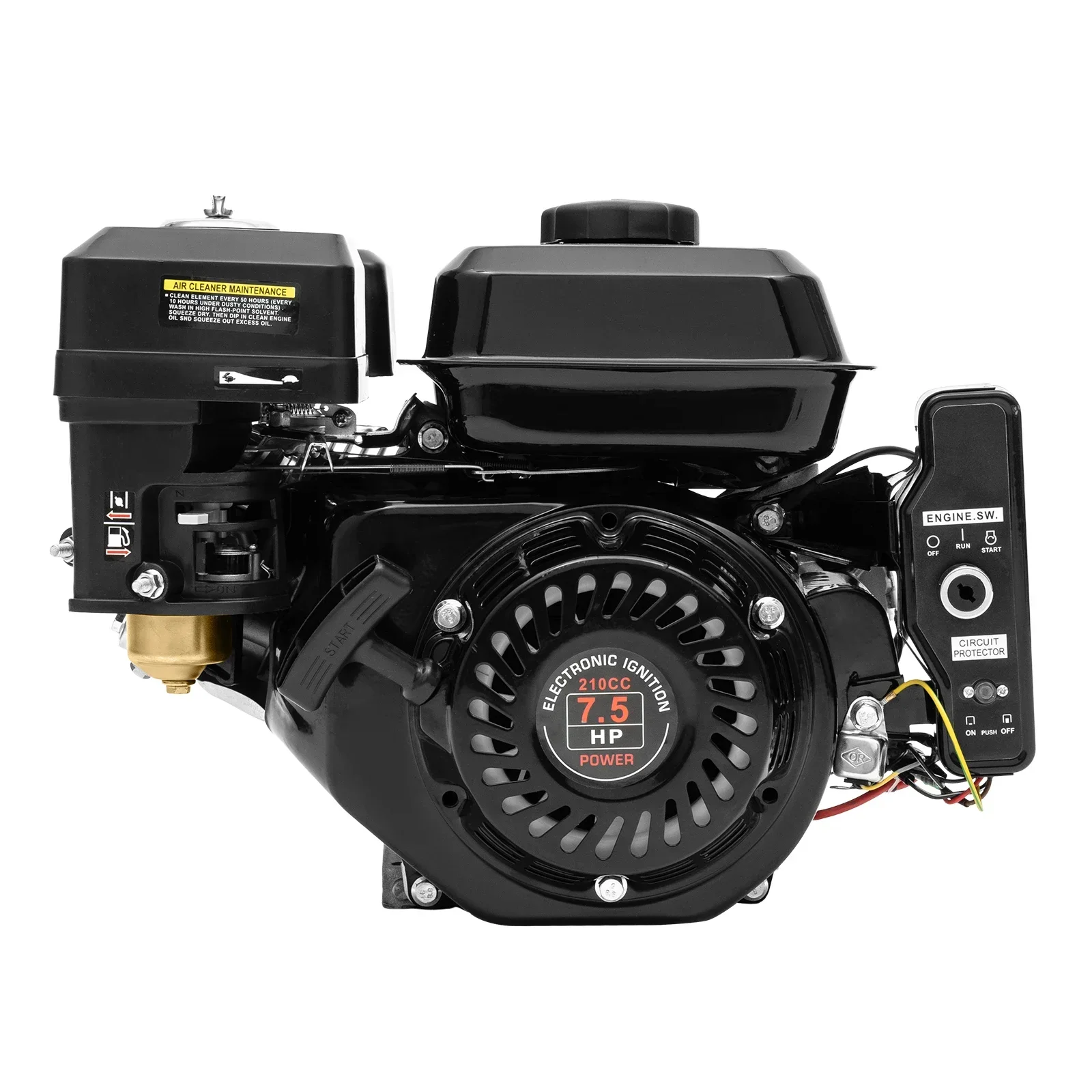 4-Stroke Electric Start Horizontal Engine 210CC Go Kart Gas Engine Motor,Single Cylinder Air Cooled Gasoline Powered Engine