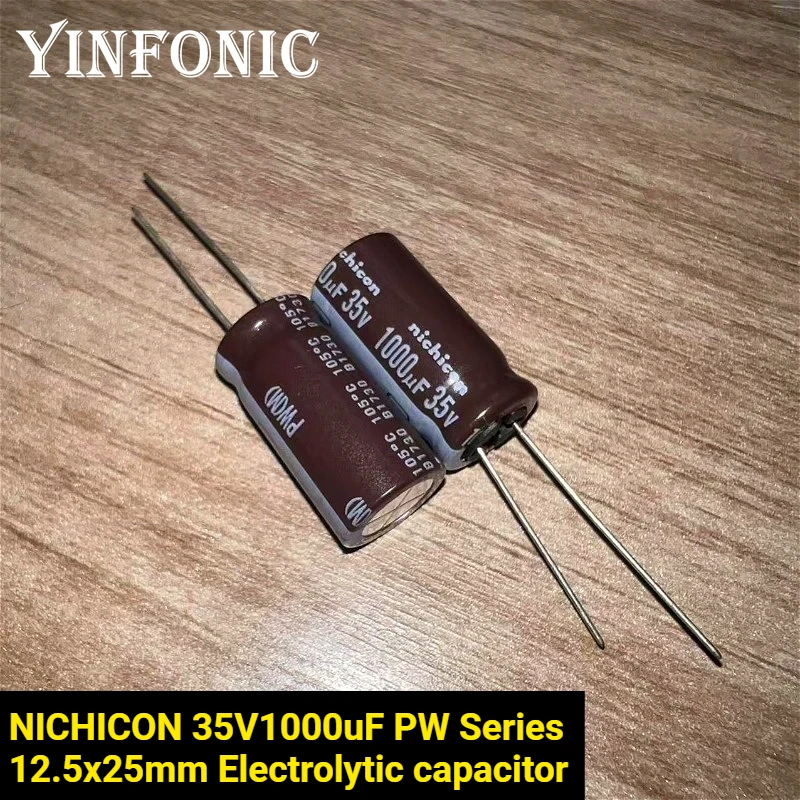 10pcs/100pcs 1000uF/35V NICHICON PW Series 12.5x25mm Low Impedance 35V1000uF Aluminum Electrolytic capacitor