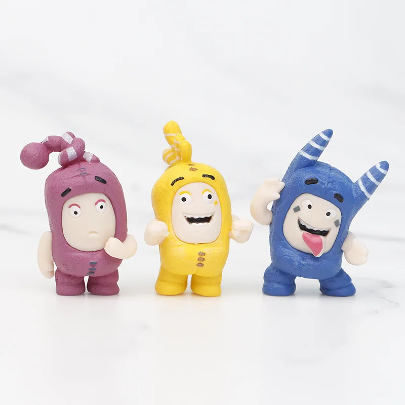 7 unids/set Oddbods fusible de dibujos animados Jeff Newt Odd ZEE Bods estatuilla lindo juguete para niños Fans cumpleaños regalos de navidad muñeca coleccionable