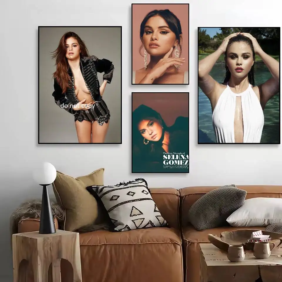 Singer Selena Gomez Actress Poster HD Art Sticky Wall Waterproof Home Living Room Bedroom Bar Aesthetic Decoration