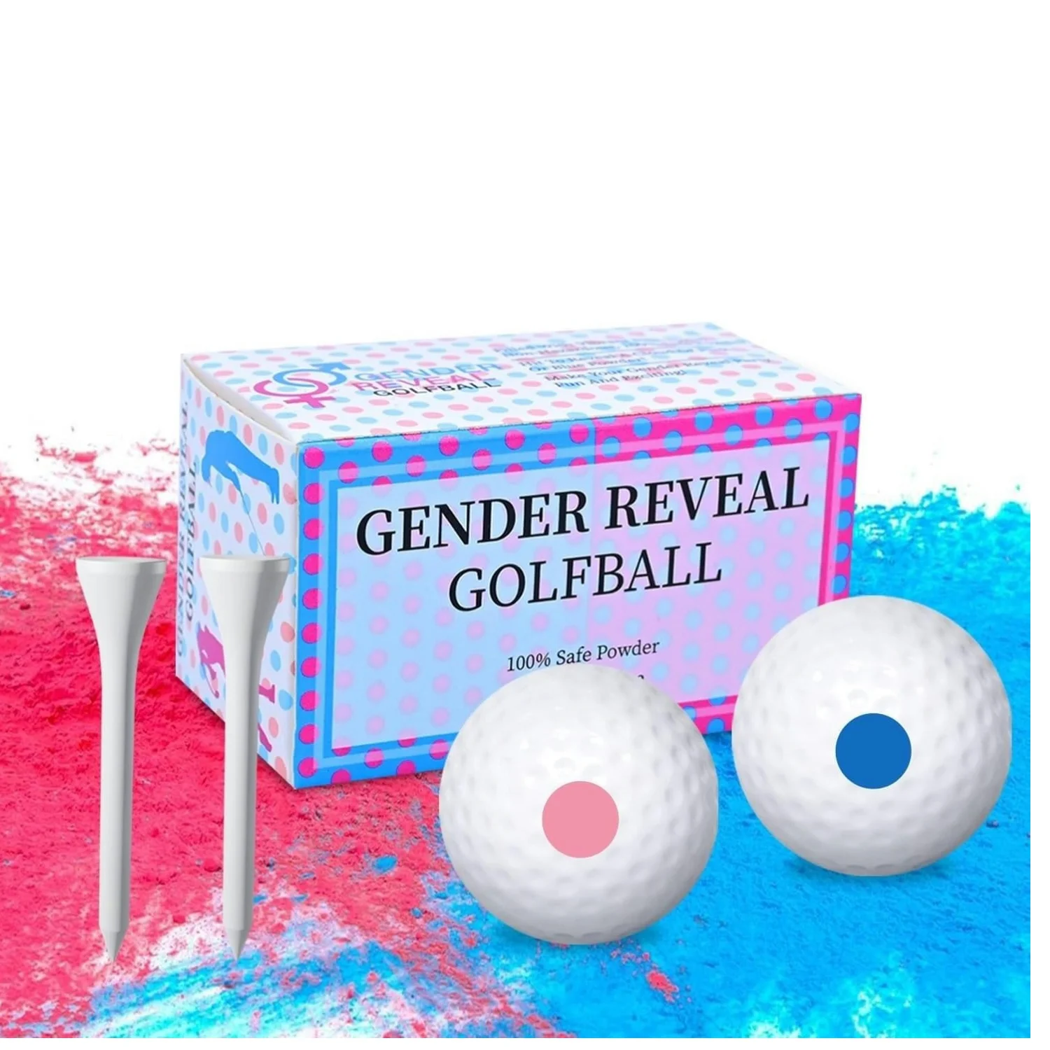 Geschlecht offenbaren Golf explodierenden Golfball Mädchen oder Junge Babyparty enthüllen Geburtstagsparty liefert explodierendes Pulver biologisch abbaubar