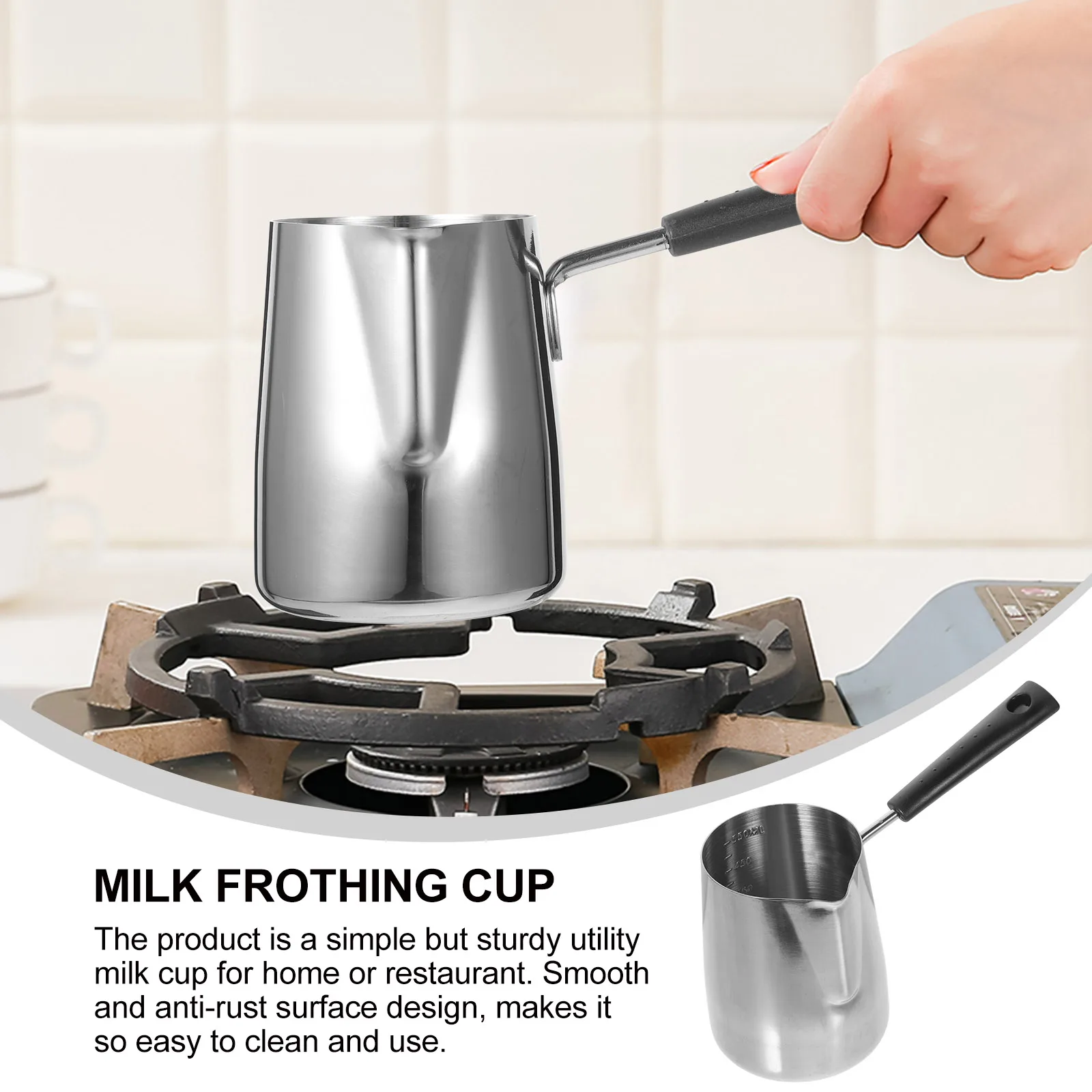 

Stainless Steel Cup Frothing Milk Foaming Pitcher Latte Cups Coffee Pull Flower Tank
