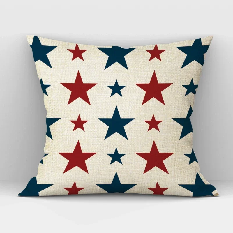 Nordic Five-pointed Star Luxury Cushion Cover Pillow Case Throw Pillow Flag Tower Decorative Funda Vintage Geometry Red Blue