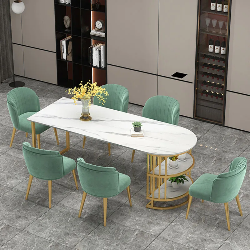 Luxury Modern Kitchen Dining Table Chairs Natural Dishes Design Center Dining Table Restaurant Side Tavolo Pranzo Furniture