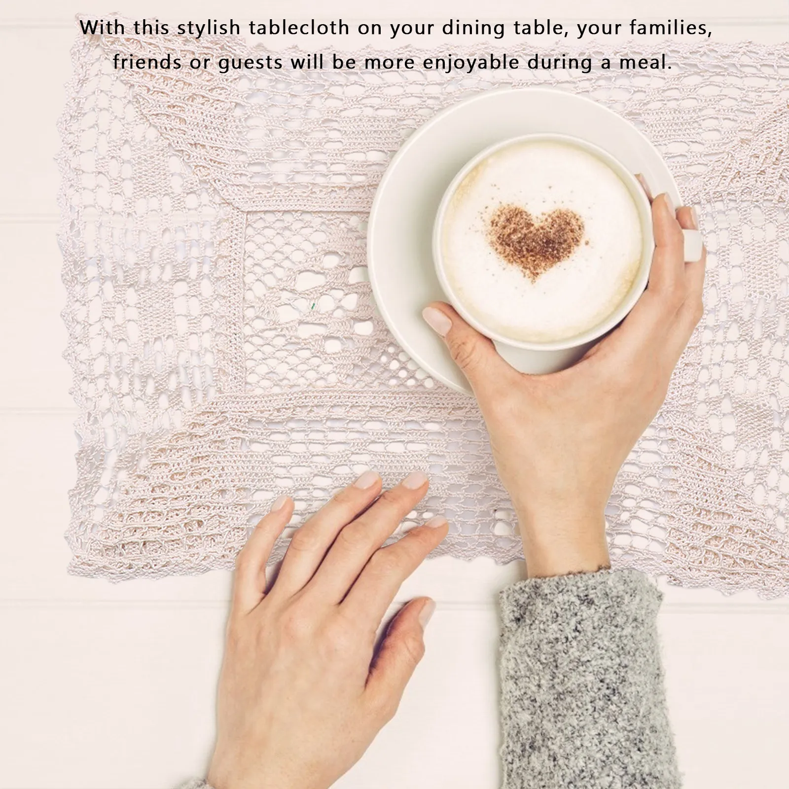 1Pcs Crochet Tablecloth Hollow Lace Design 28x40cm Cotton Table Decor Dining Table Cover Decorative Home Party Photo Prop