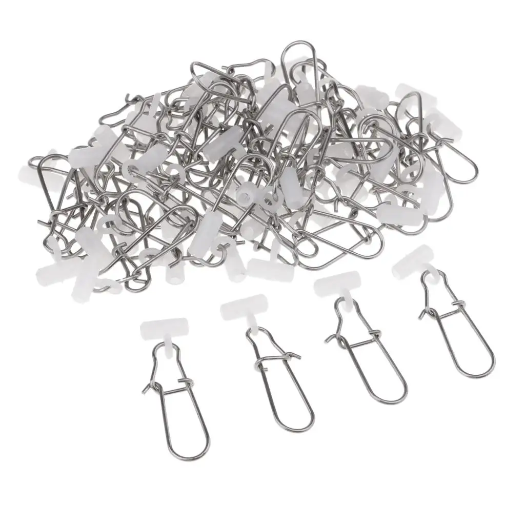 Pack of 50 Fishing Lines with Stainless Steel Clasp for Braid Line