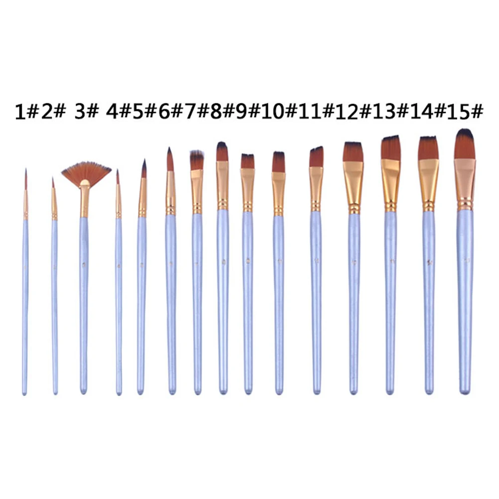 

15pcs Paintbrush Set Synthetic Hair With Sponge Art Supplies Case For Acrylic Oil Watercolor Art Supplies Kit