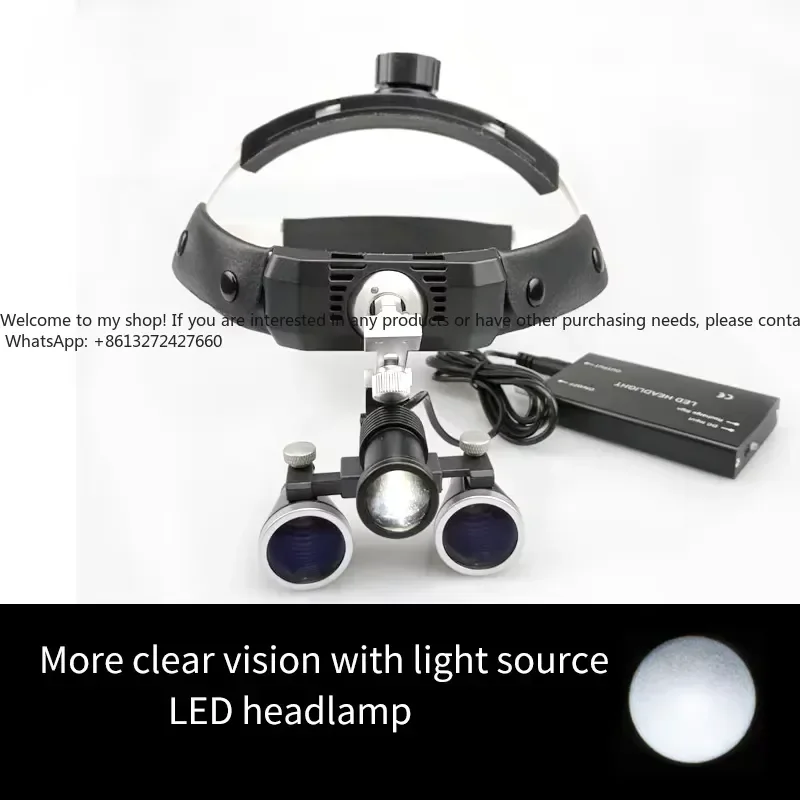3.5X/2.5X Magnification Binocular Loupe Surgery Magnifier with Headlight LED Light Medical Operation Loupe - view 4