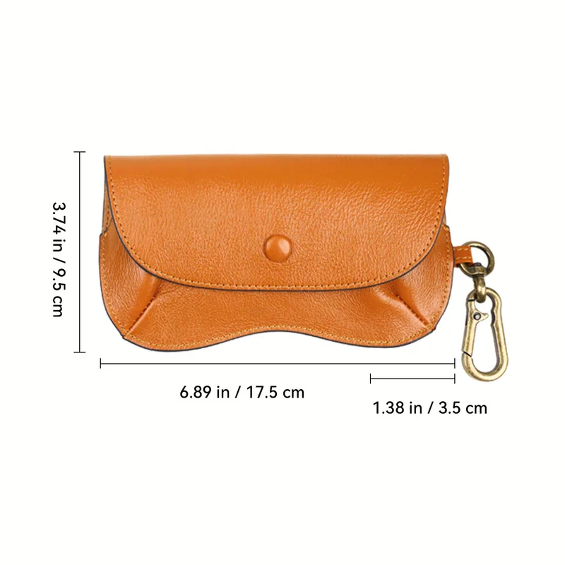 Handmade 1PC Retro Genuine Leather Glasses Cover Case Storage Bag Sunglasses Protective Box Eyeglasses Holder Men Women