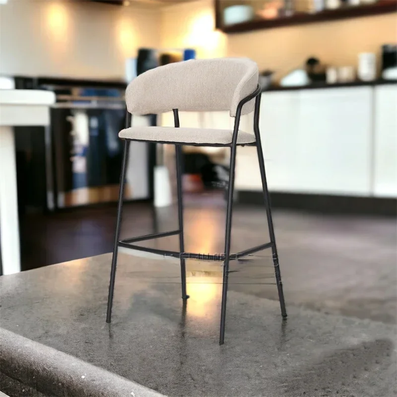 

White Modern Bar Chair Nordic Comfort High Kitchen Armchair Breakfast Reception Cadeiras De Jantar Home Furniture MQ50BY3