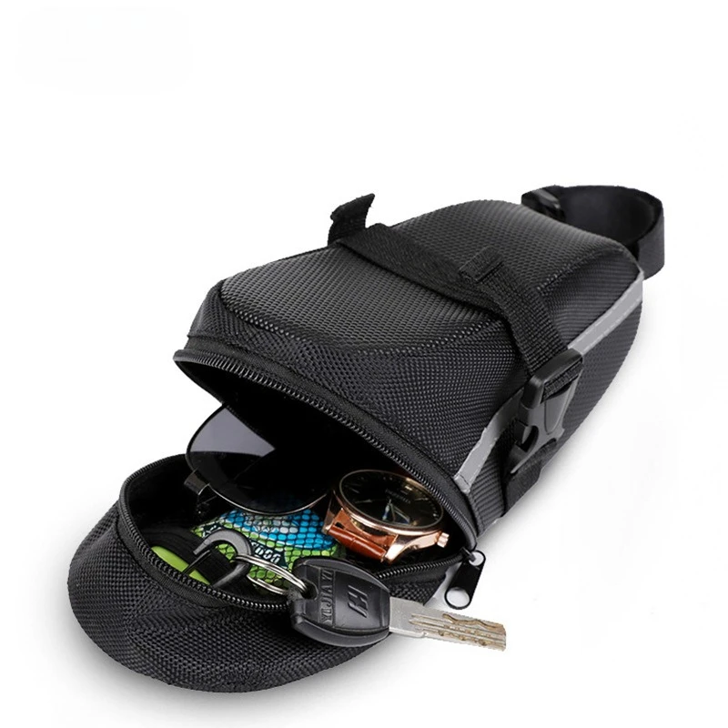 Multi-functional Folding Seat Pad Bag for Mountain Bikes - Water-resistant and Wear-resistant Cycling Equipment