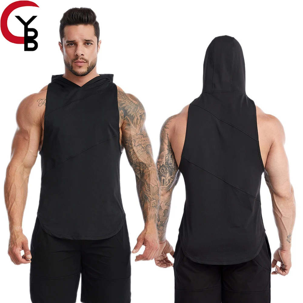 

Oversized Sports Vest for Men's Summer Hooded Fitness Quick Dry Vest for Sweating, Running, Wearing Basketball Vest Externally