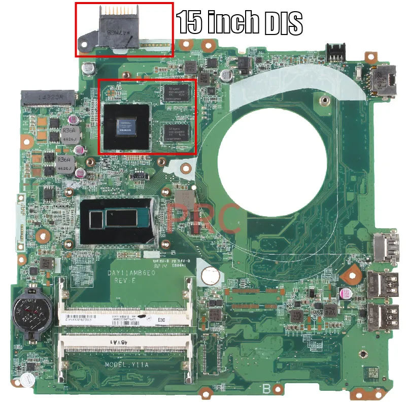 For HP Pavillion 15-P 15inch Laptop Motherboard DAY11AMB6E0 CPU i3 i5 i7 With GPU N15S-GM-S-A2 DDR3 Notebook Mainboard Tested