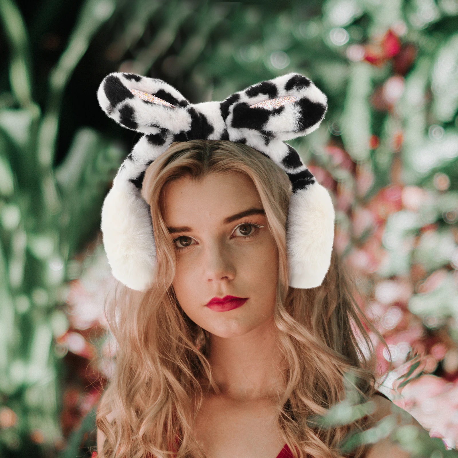 

Warm Earmuffs Winter Furry Rabbit Ears Protector White Soft Anti Freeze Ear Muff For Girls Boys Skiing Snowboarding