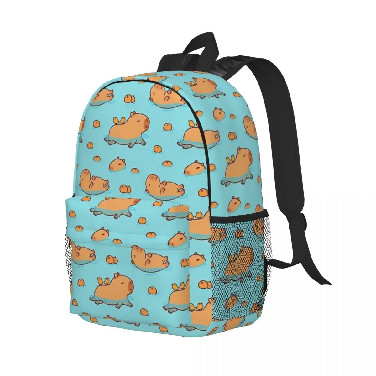 Capybara Pattern Swimming New Fashion High Capacity Waterproof College Backpack Trendy Laptop Travel Book Bag 15inch