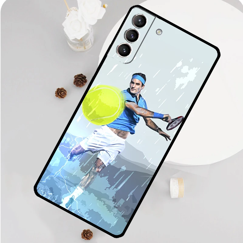 Funda de teléfono Tennis Roger Federer RF para Samsung Galaxy S25 Ultra S20 S21 S22 S23 S24 Plus S9 S10 S24 FE Funda