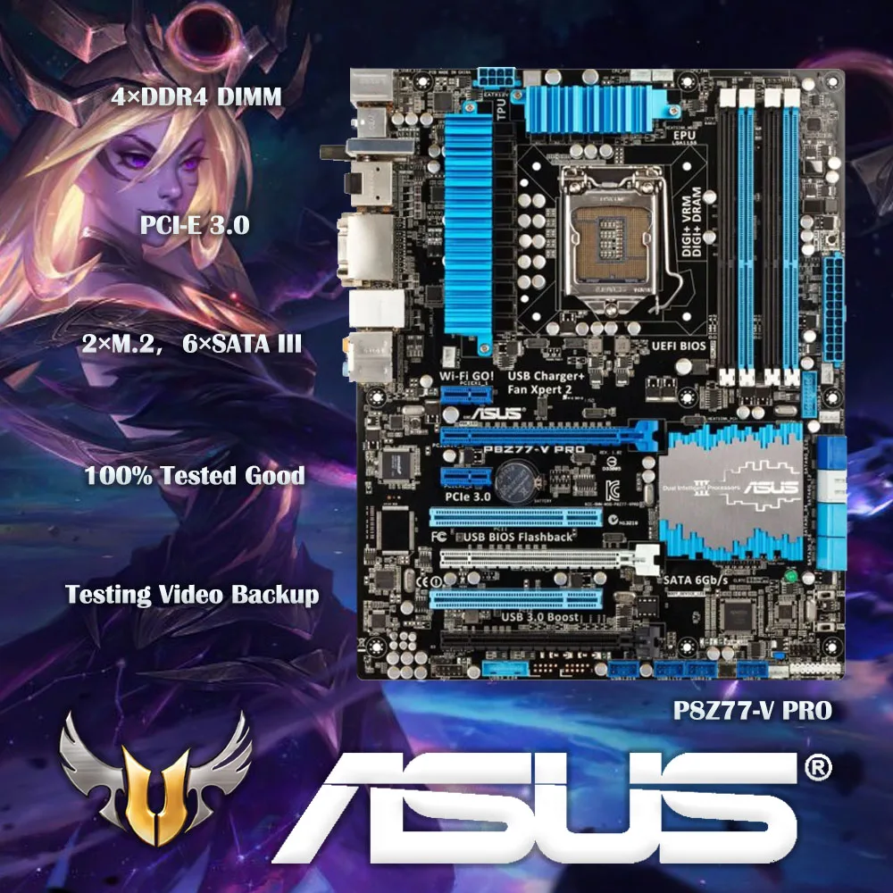 Used ASUS P8Z77-V PRO LGA 1155 Intel Z77 HDMI SATA 6Gb/s USB 3.0 ATX Intel Motherboard