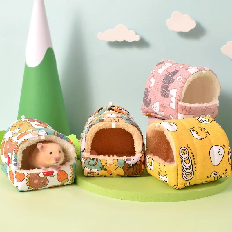 Hamster House Cozy Small Hideouts Warm Hamster Nest Guinea Pig House for Comfortable Rabbit Chinchilla Hedgehog Ferret Pet Items